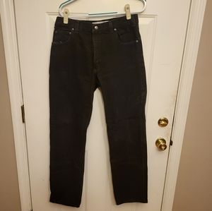Arizona Distressed Black Denim Jeans, Reg Fit Straight Leg, Mens size 34x34.
